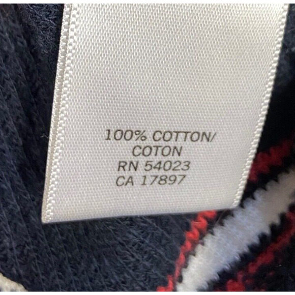 Banana Republic Shirt Mens Large Navy Blue Striped Waffle Knit Crewneck Sweater - Picture 4 of 7